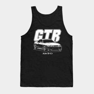 Skyline R33 GT-R White Print Tank Top